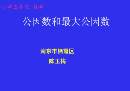 公因数和最大公因数1